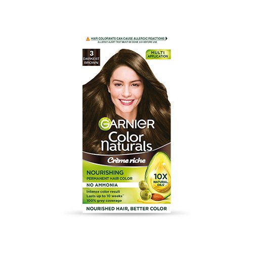 Garnier color natural shade 3 darkest brown